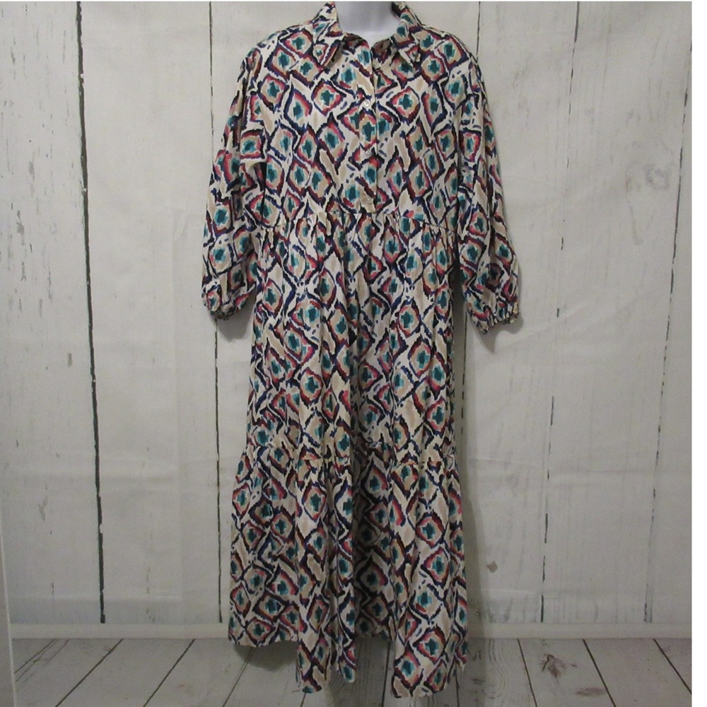 Maeve By Anthropologie Dress M Bettina Midi Southwestern Western Rodeo Aztec
